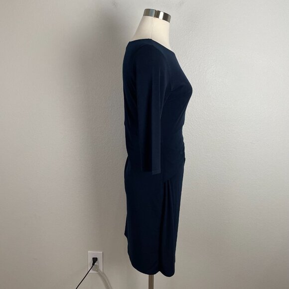 Velvet by Graham & Spencer Womens Medium Navy Stretch Dress 3/4 Sleeve - Picture 4 of 9